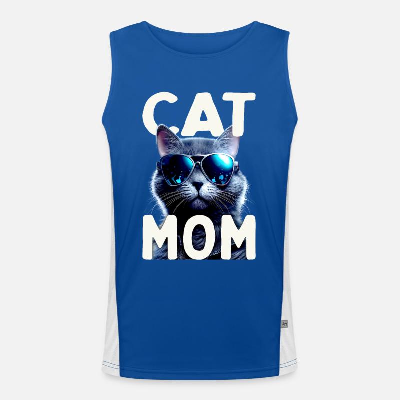 Cat Mom Katzen Mama Kater Mutter Muttertag Katze Funktionelles Kontrast-Tank Top für Männer 