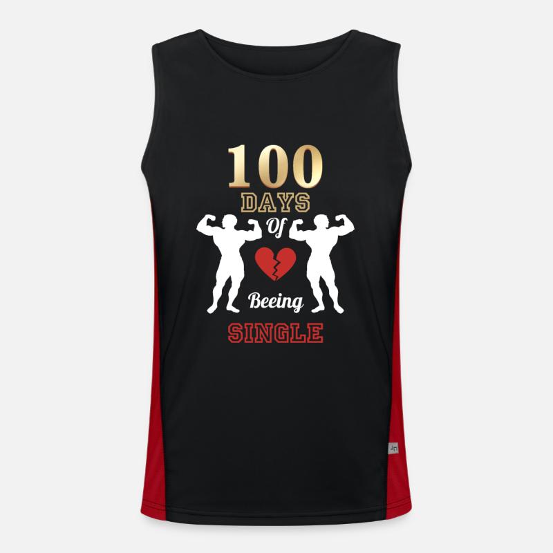 100 Days of Beeing Single Funktionelles Kontrast-Tank Top für Männer 