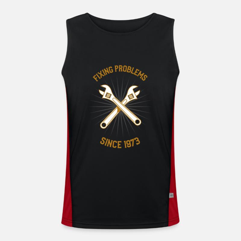 Fixing Problems Since 1873 - Men's Functional Contrast Tank Top  - black/red