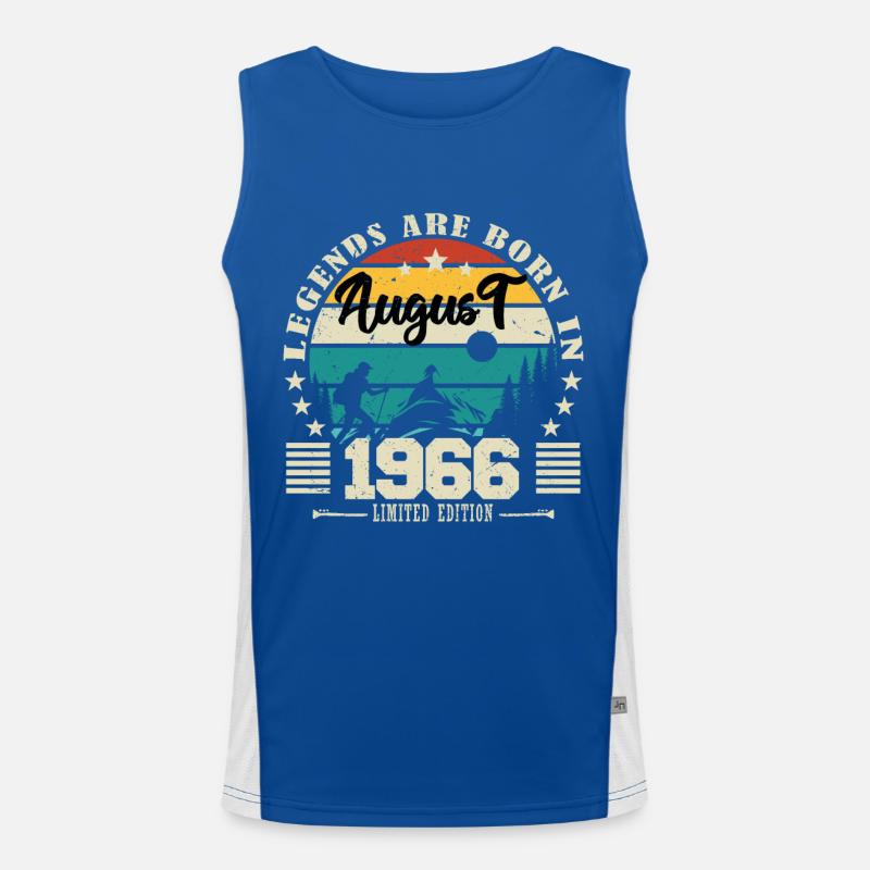 August 1966. Geburtstagsgeschenk August 1966. August Funktionelles Kontrast-Tank Top für Männer 