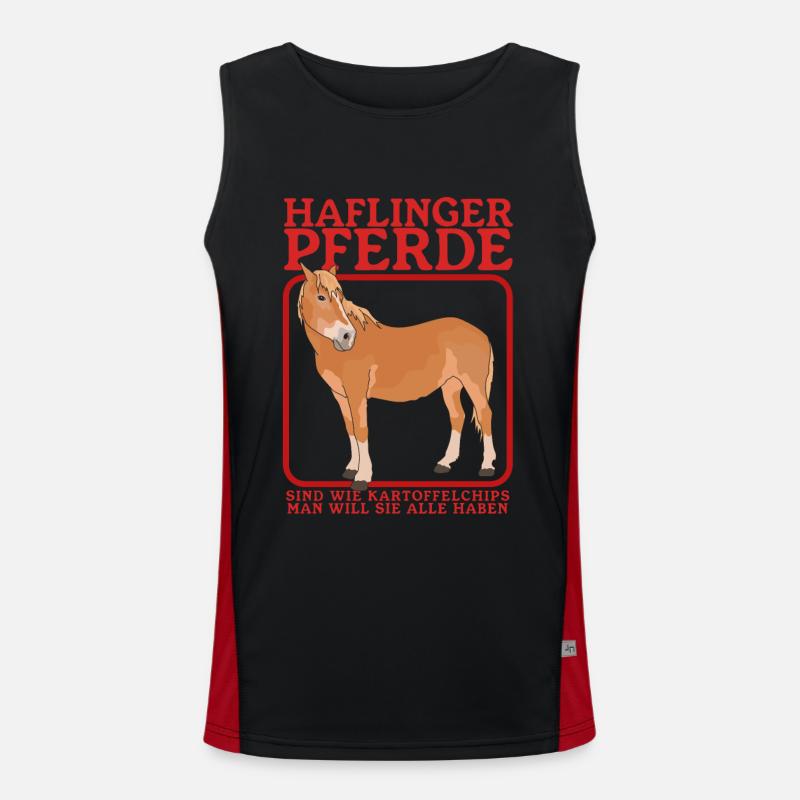 Haflinger Pferd | Haffi Pferdebesitzer Geschenk Funktionelles Kontrast-Tank Top für Männer 