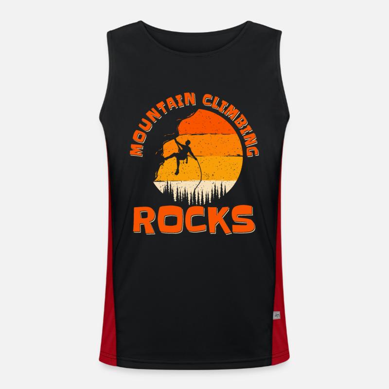 Mountain Climbing Rocks Sportklettern Funktionelles Kontrast-Tank Top für Männer 