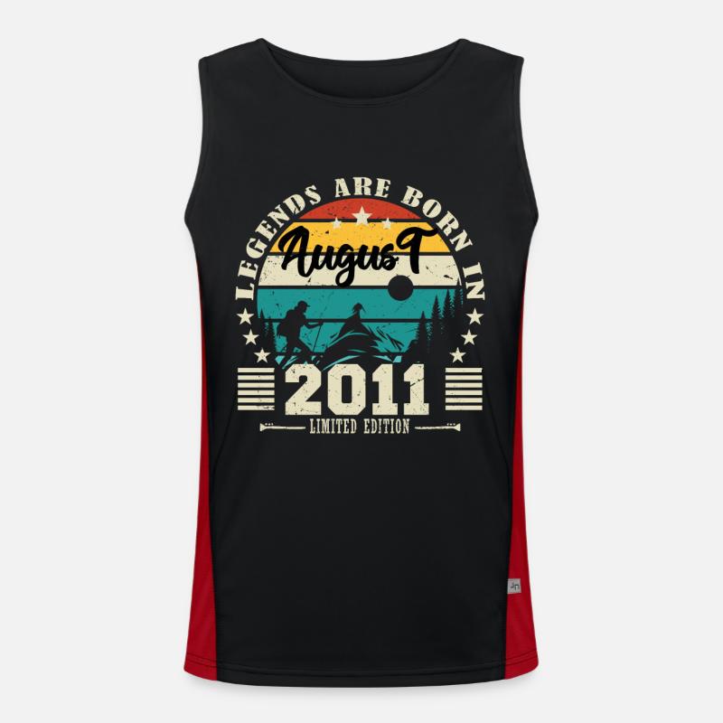 August 2011. Geburtstagsgeschenk August 2011. August Funktionelles Kontrast-Tank Top für Männer 