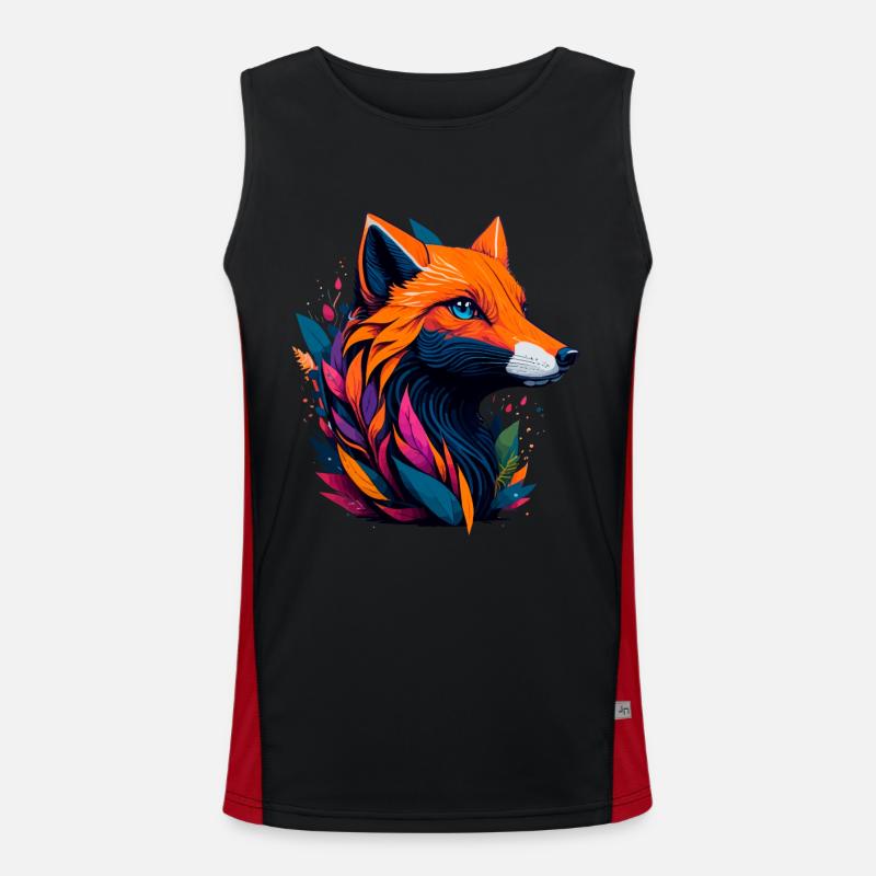 Abstrakter Fuchs Funktionelles Kontrast-Tank Top für Männer 