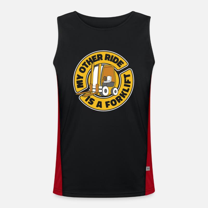 My Other Ride Is A Forklift Telehandler Men's Functional Contrast Tank Top 
