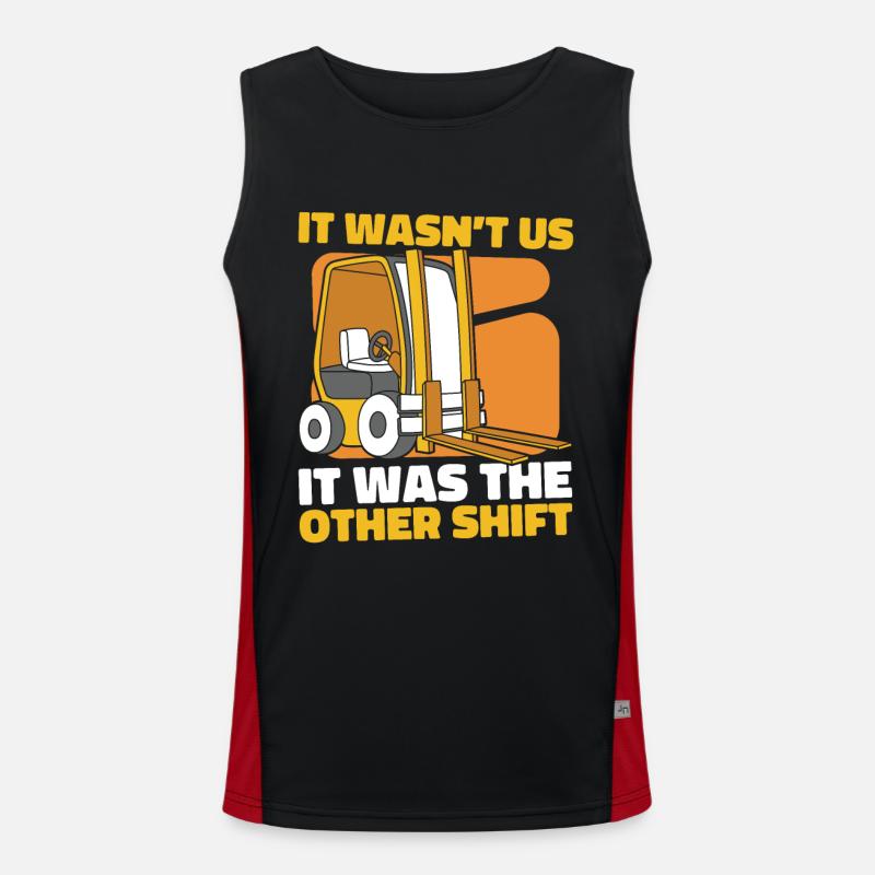 It Wasn't Us It Was The Other Shift Gabelstapler Funktionelles Kontrast-Tank Top für Männer 