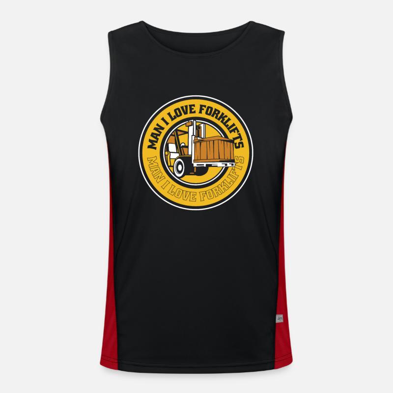 Man I Love Forklifts Forklift Driver Men's Functional Contrast Tank Top 