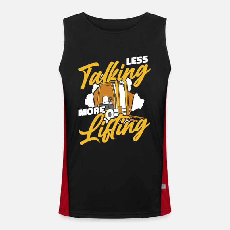 Less Talking More Lifting Teleskoplader Funktionelles Kontrast-Tank Top für Männer 