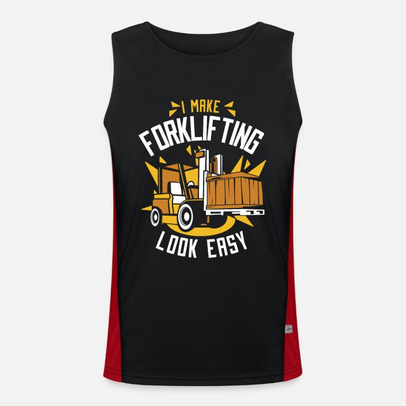 I Make Forklifting Look Easy Forklift Driver Men's Functional Contrast Tank Top 