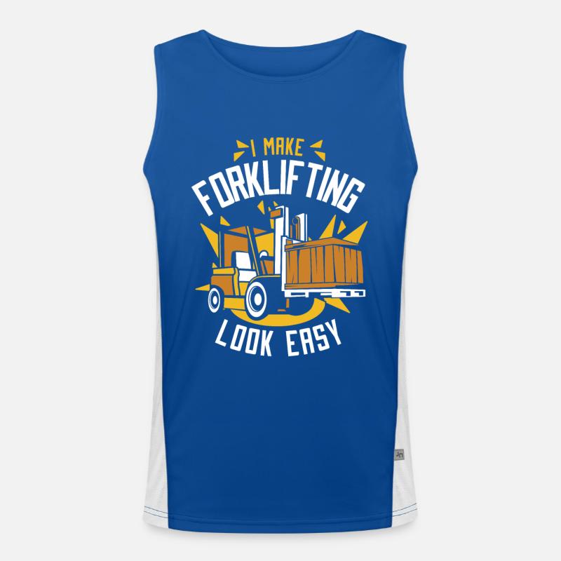 I Make Forklifting Look Easy Forklift Driver Men's Functional Contrast Tank Top 