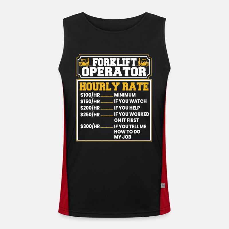 Forklift Operator Hourly Rate Teleskoplader Funktionelles Kontrast-Tank Top für Männer 