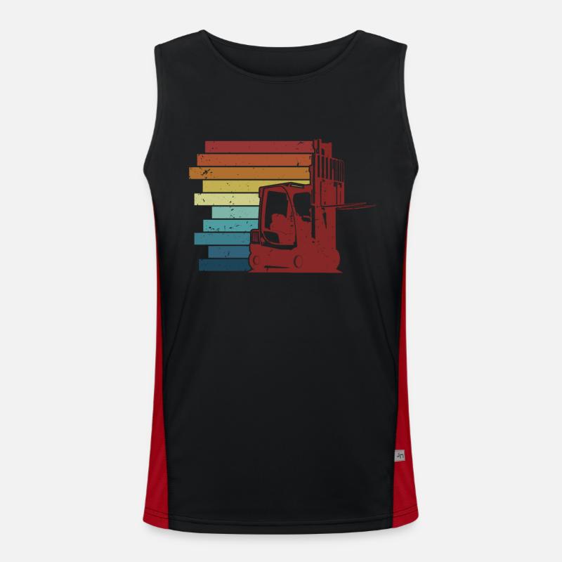 Retro All-terrain forklift Telehandler Forklift Men's Functional Contrast Tank Top 