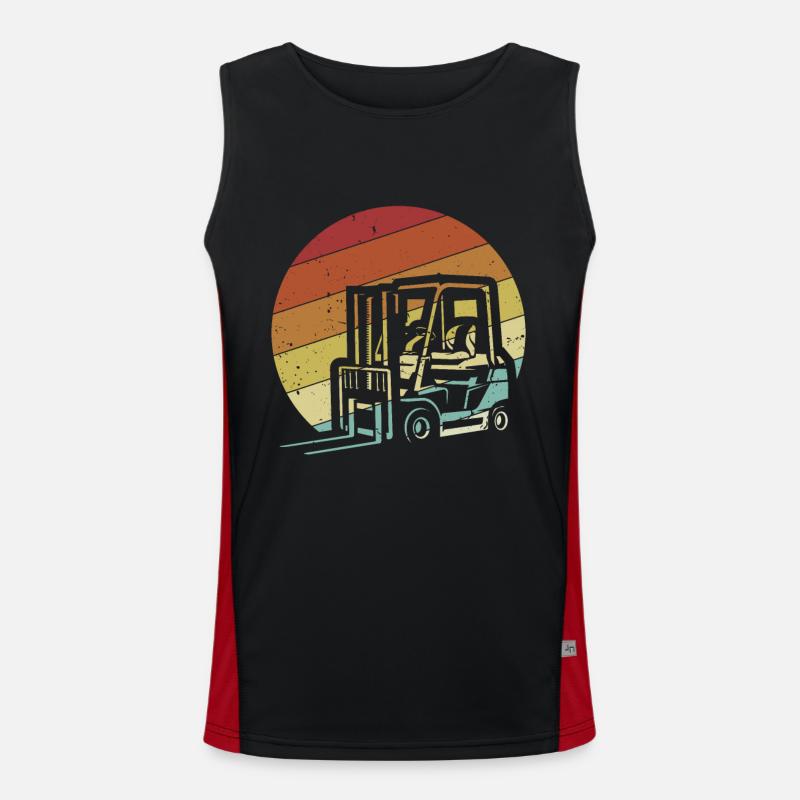 Retro Forklift Driver All-terrain forklift Men's Functional Contrast Tank Top 