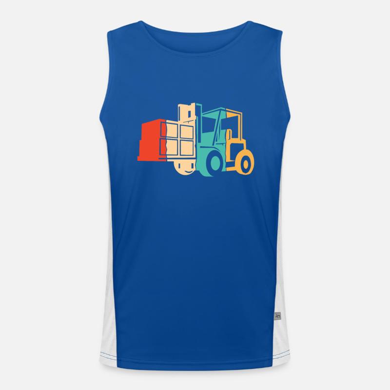 Retro Forklift Driver All-terrain forklift Men's Functional Contrast Tank Top 