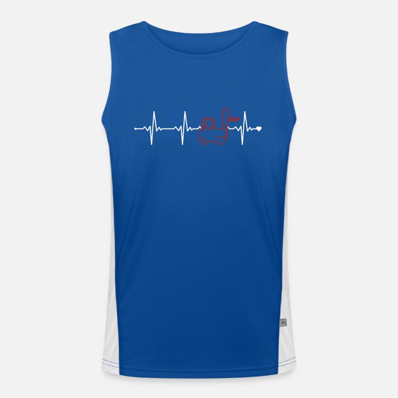 Forklift Heartbeat Telehandler All-terrain forklift Men's Functional Contrast Tank Top 
