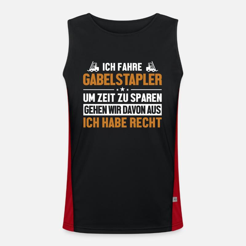 Gabelstapler hat immer Recht Gabelstaplerfahrer Funktionelles Kontrast-Tank Top für Männer 