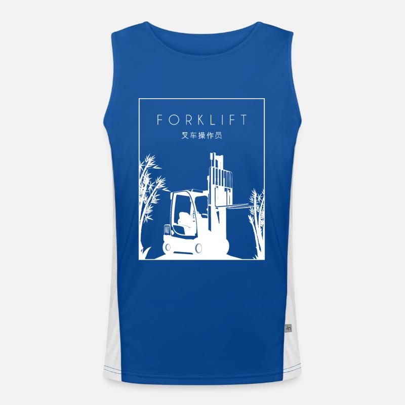 Forklift Chinese Hanzi Telehandler Forklift Men's Functional Contrast Tank Top 