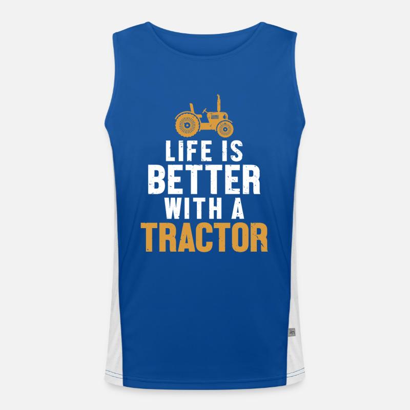 Life is Better with a Tractor Bauer Funktionelles Kontrast-Tank Top für Männer 