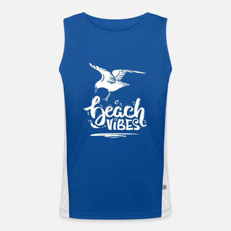 Beach Vibes & Seagull Men's Functional Contrast Tank Top 