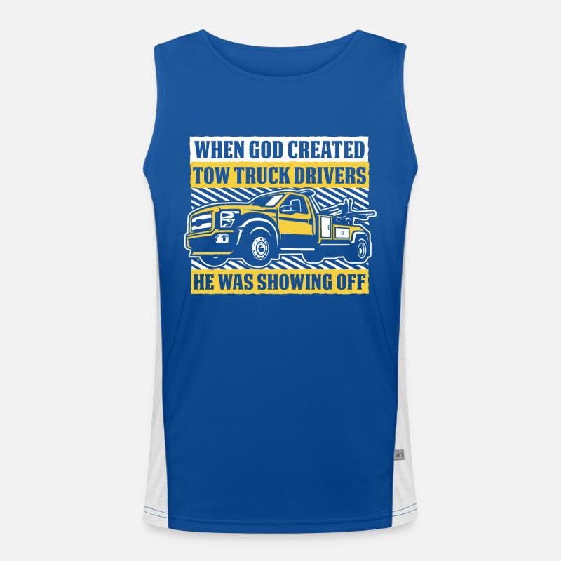 When God Created Tow Truck Drivers Driver Men's Functional Contrast Tank Top 