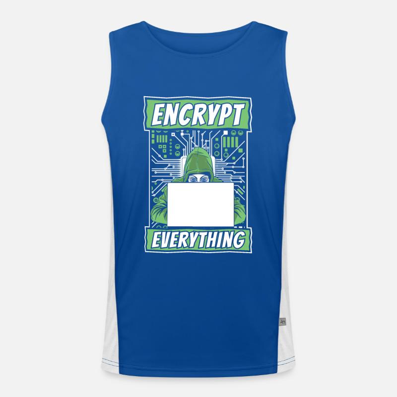 Encrypt Everything Phishing Sniffer Grey Hat Men's Functional Contrast Tank Top 