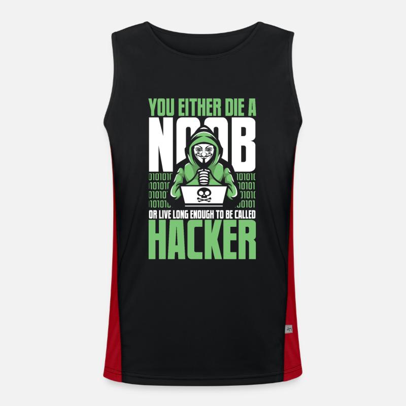 Live Long Enough To Be Called Hacker Sniffer Funktionelles Kontrast-Tank Top für Männer 