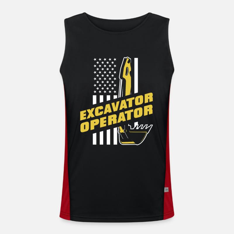 Excavator duty cycle crawler crane excavator operator Men's Functional Contrast Tank Top 