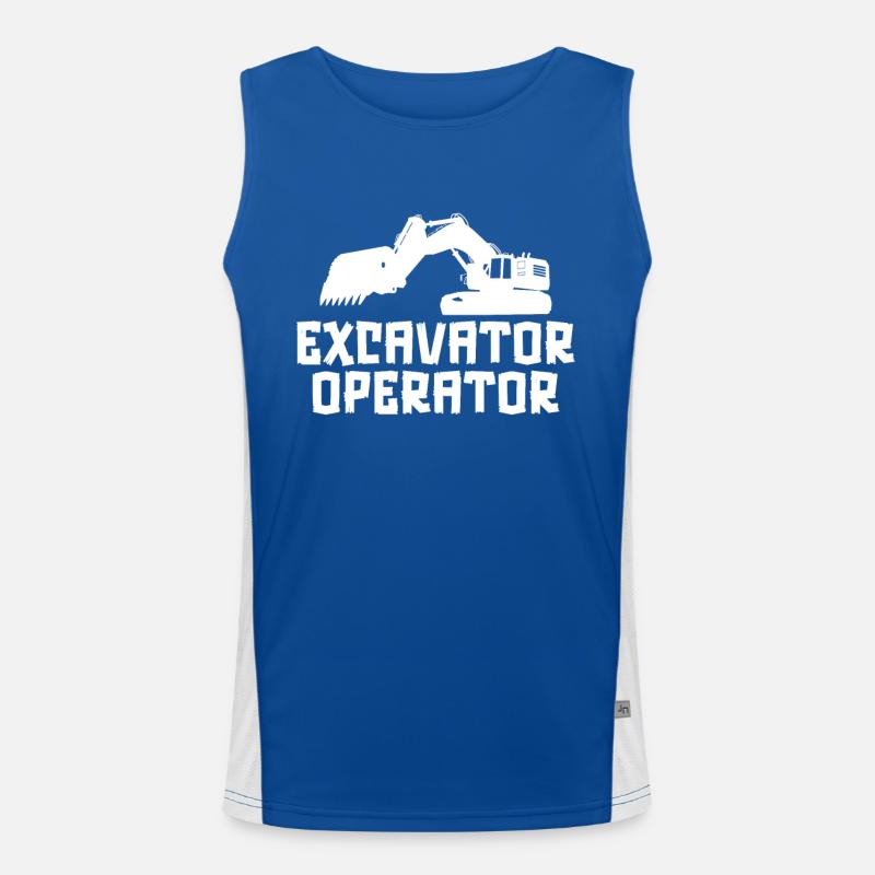 Excavator Operator Excavator duty cycle crawler crane Men's Functional Contrast Tank Top 