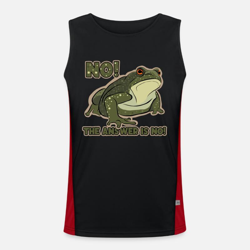 The Answer Is No Tadpole Tree Frog Toad Men's Functional Contrast Tank Top 
