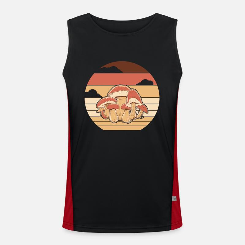 Retro Identification de la cueillette de champignons Débardeur respirant contrasté Homme 
