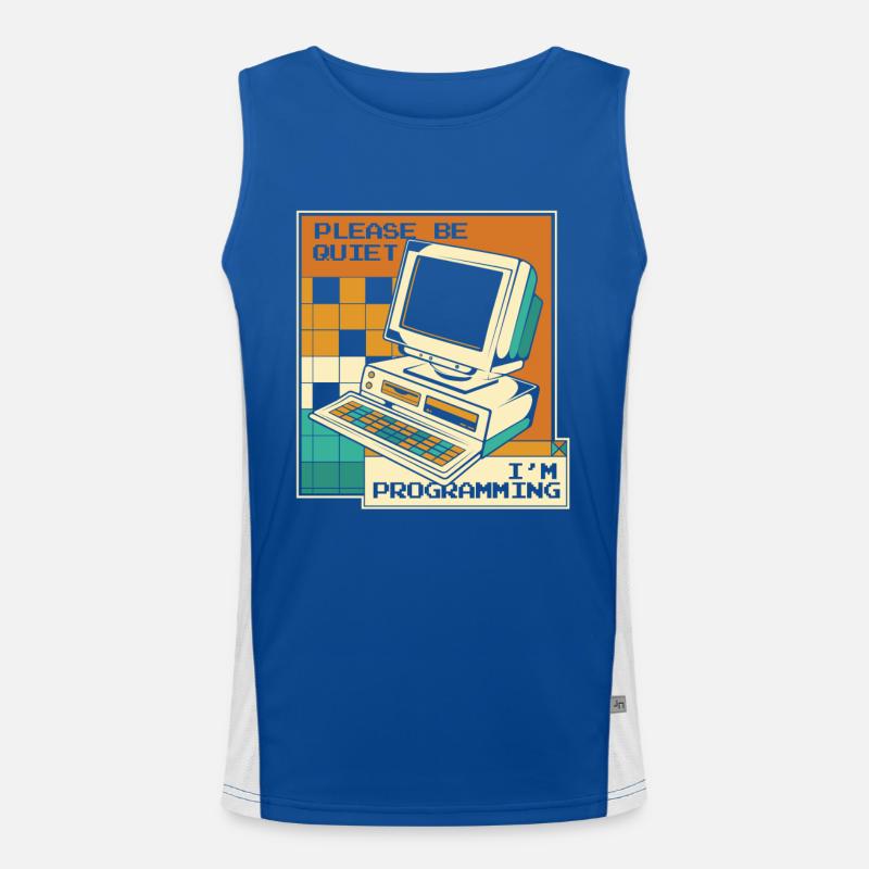 Please Be Quiet Softwareingenieur Developer Funktionelles Kontrast-Tank Top für Männer 