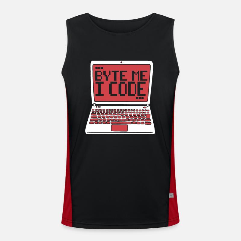 Byte Me I Code Developer Softwareentwickler Funktionelles Kontrast-Tank Top für Männer 