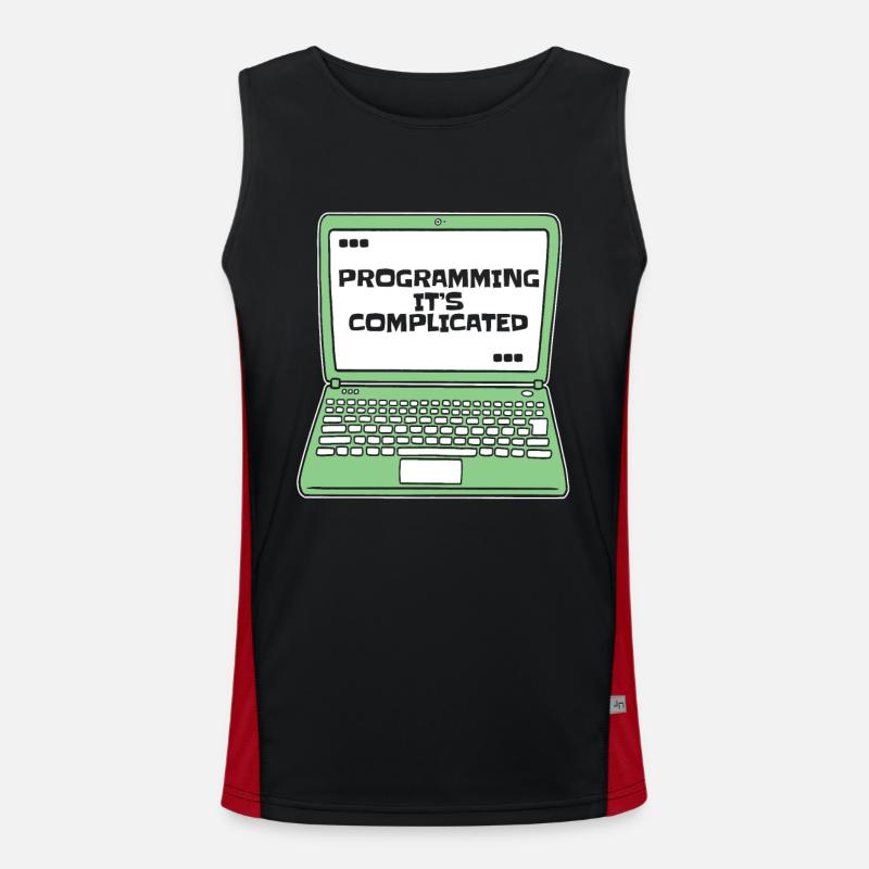 Programming It's Complicated Developer Coder Men's Functional Contrast Tank Top 