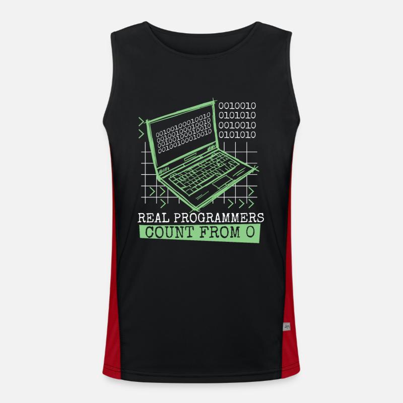 Les vrais programmeurs comptent à partir de 0 codeur développeur Débardeur respirant contrasté Homme 