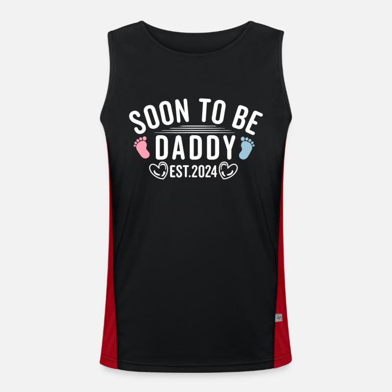 Soon To Be Daddy Est 2024 - Promoted To Daddy 2024 Men's Functional Contrast Tank Top 
