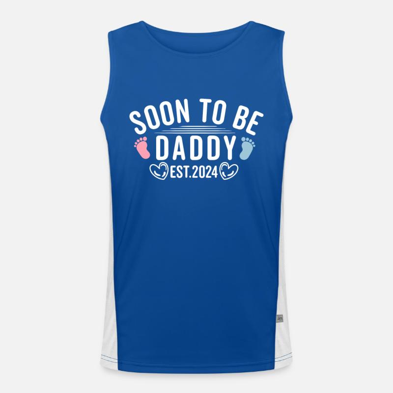 Soon To Be Daddy Est 2024 - Befördert zu Daddy 2024 Funktionelles Kontrast-Tank Top für Männer 