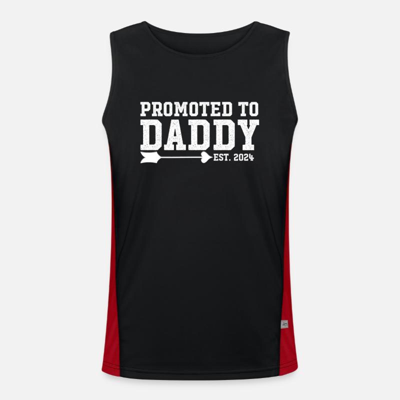 Soon To Daddy Est 2024, New Dad Pregnancy Men's Functional Contrast Tank Top 