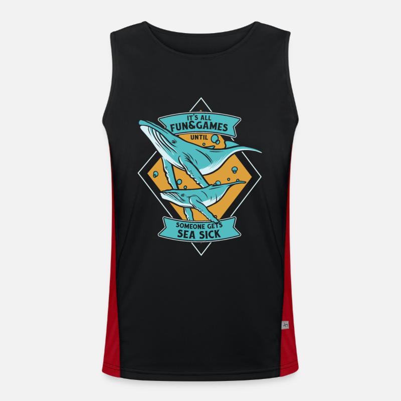 Until Someone Get's Sea Sick Cetacea Cachalot Men's Functional Contrast Tank Top 