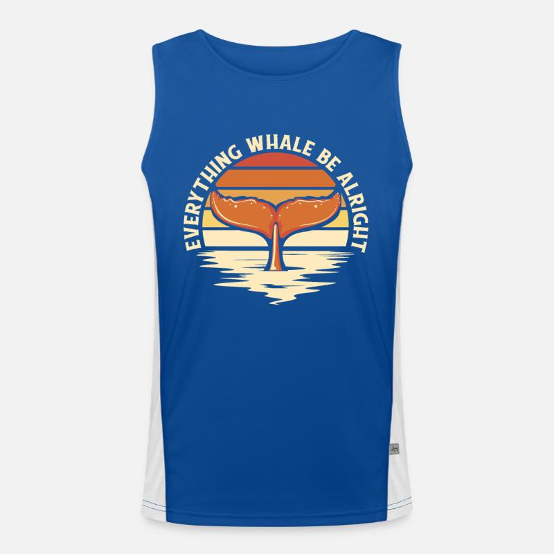 Everything Will Be Alright Cachalot Cetacea Whale Men's Functional Contrast Tank Top 