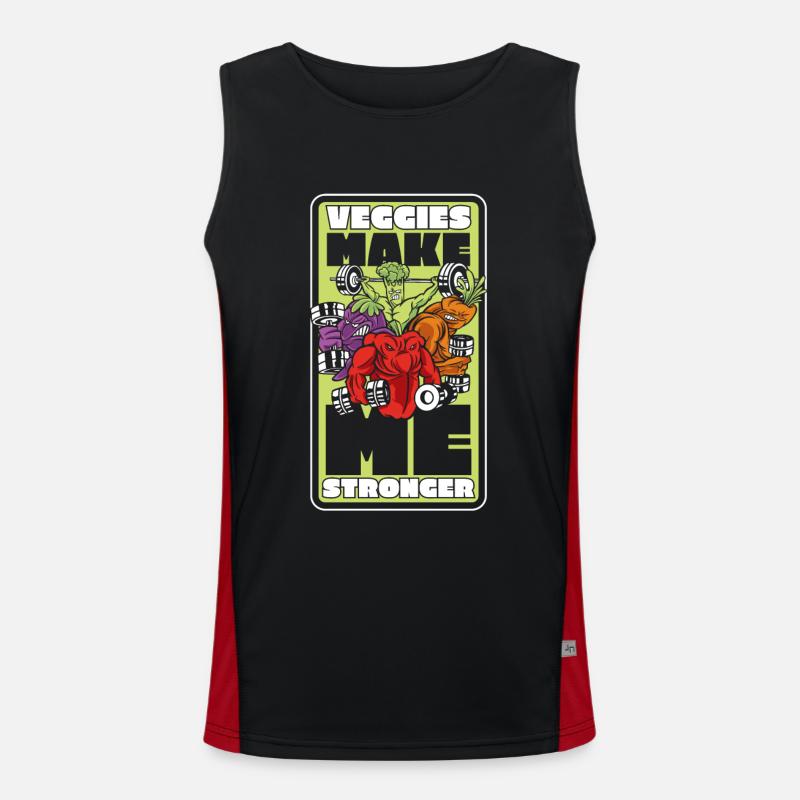 Veggies Make Me Stronger Vegans Plant-Based Men's Functional Contrast Tank Top 