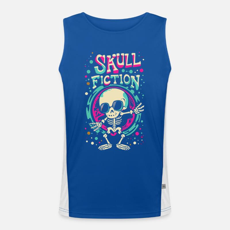 Skull Fiction Skull Skull Gift Idea Débardeur respirant contrasté Homme 