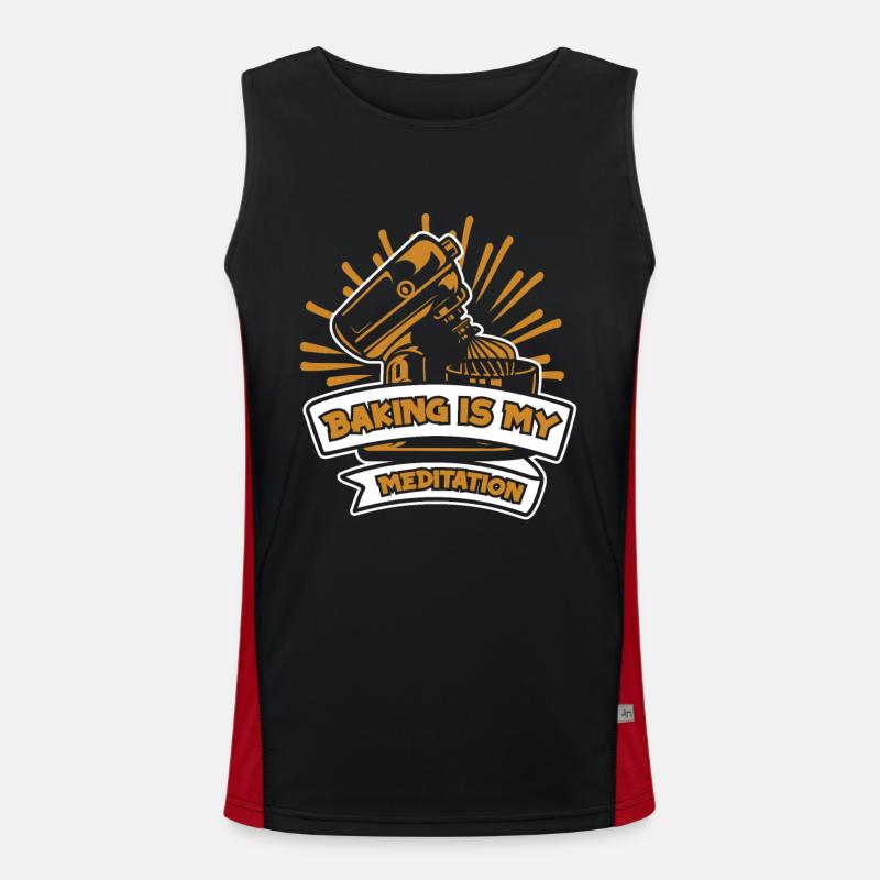 Baking Is My Meditation Pastry Chef Hobby Baker Men's Functional Contrast Tank Top 