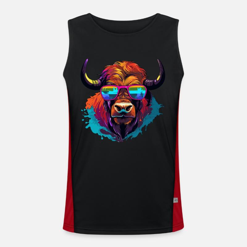 Buffle avec des lunettes de soleil Débardeur respirant contrasté Homme 
