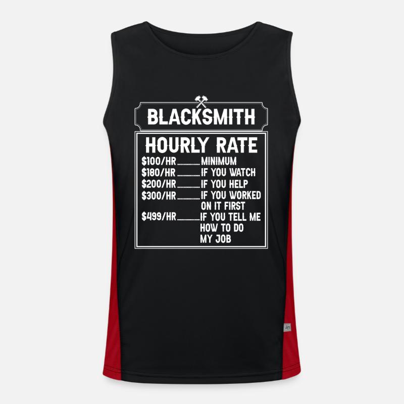 Blacksmith Hourly Rate Blacksmith Forging Schmied Funktionelles Kontrast-Tank Top für Männer 