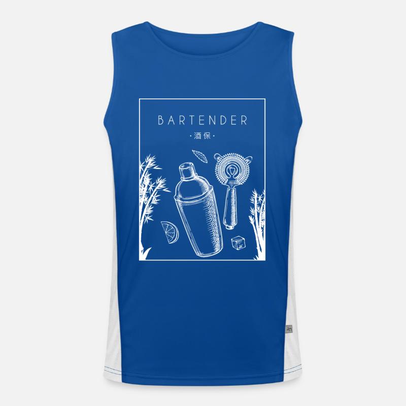 Bartender Chinese Hanzi Barmann Bartender Bardame Funktionelles Kontrast-Tank Top für Männer 
