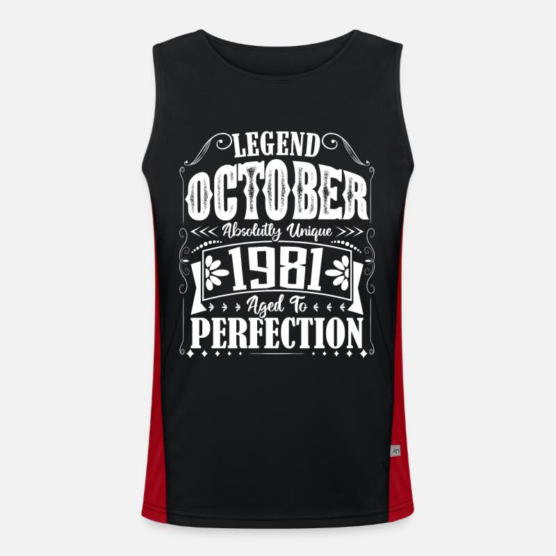 October 1981. October 1981 Birthday Gift. Men's Functional Contrast Tank Top 