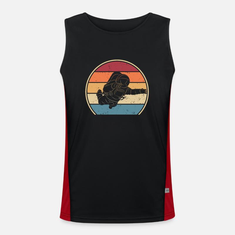 Retro Spaceship Taikonaut Cosmonaut Spaceman Men's Functional Contrast Tank Top 