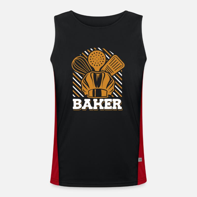 Baker Hobbybäcker Bäckerei Konditor Bäckermeister Funktionelles Kontrast-Tank Top für Männer 