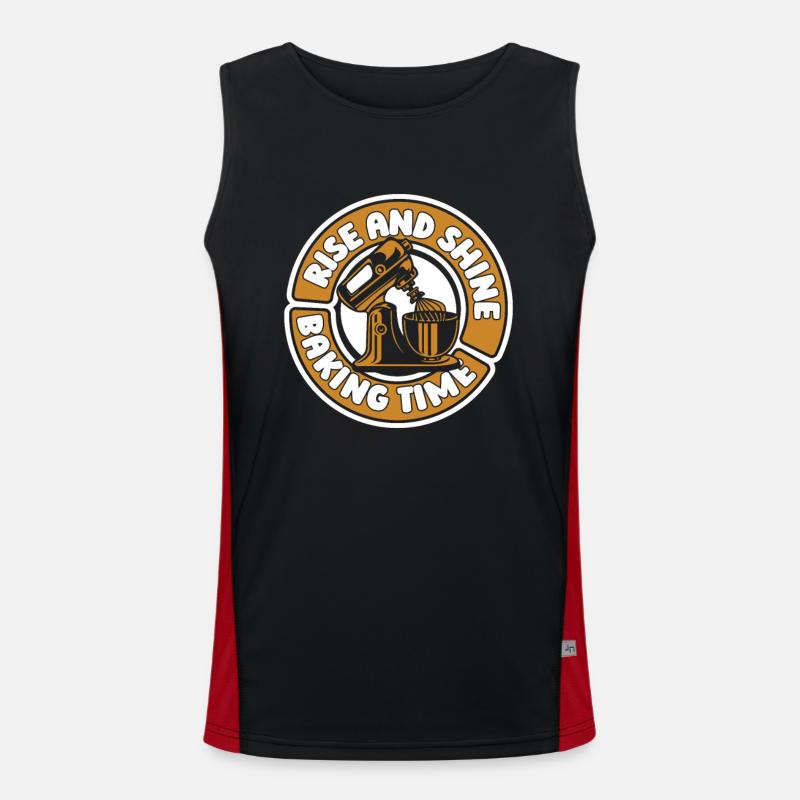 Rise And Shine Baking Time Hobby Bakery Men's Functional Contrast Tank Top 