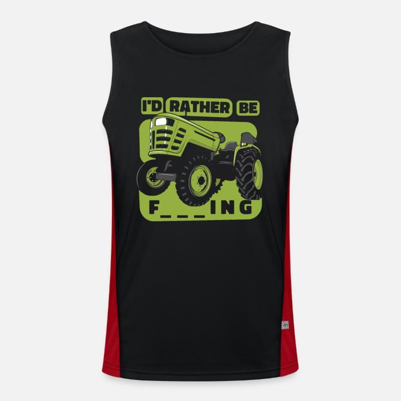 I'd rather be farming organic farmer farmer Men's Functional Contrast Tank Top 